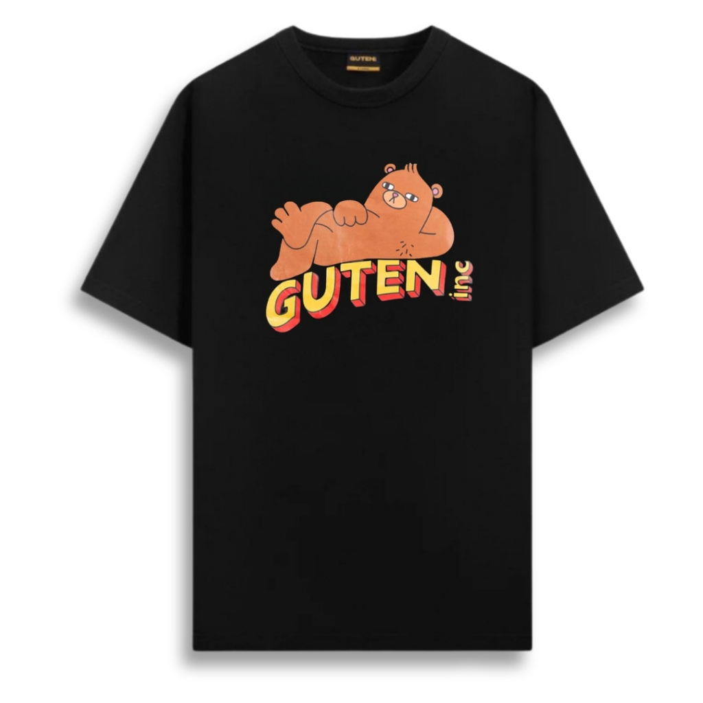 Guten Inc - Kaos Hitam Pria Bear Black T-Shirt Guten