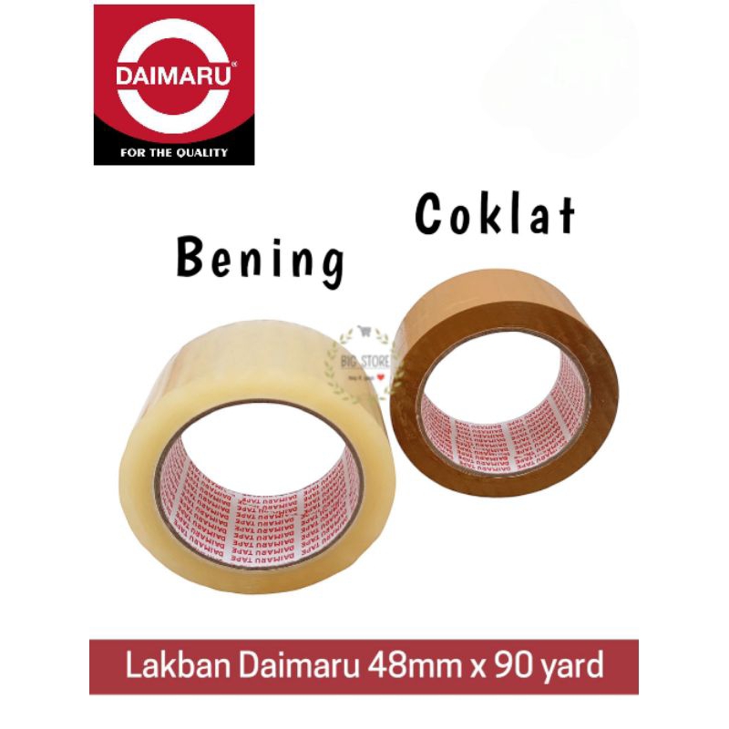 

Lakban Daimaru 2 Inch Bening Coklat 48 mm x 90 Yard Isolasi OPP Tape Slasiban