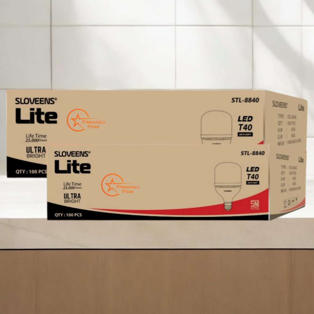 Paket Grosir 2 DUS SLOVEENS Lite Lampu Bohlam LED 40 Watt - ( 200 PCS )