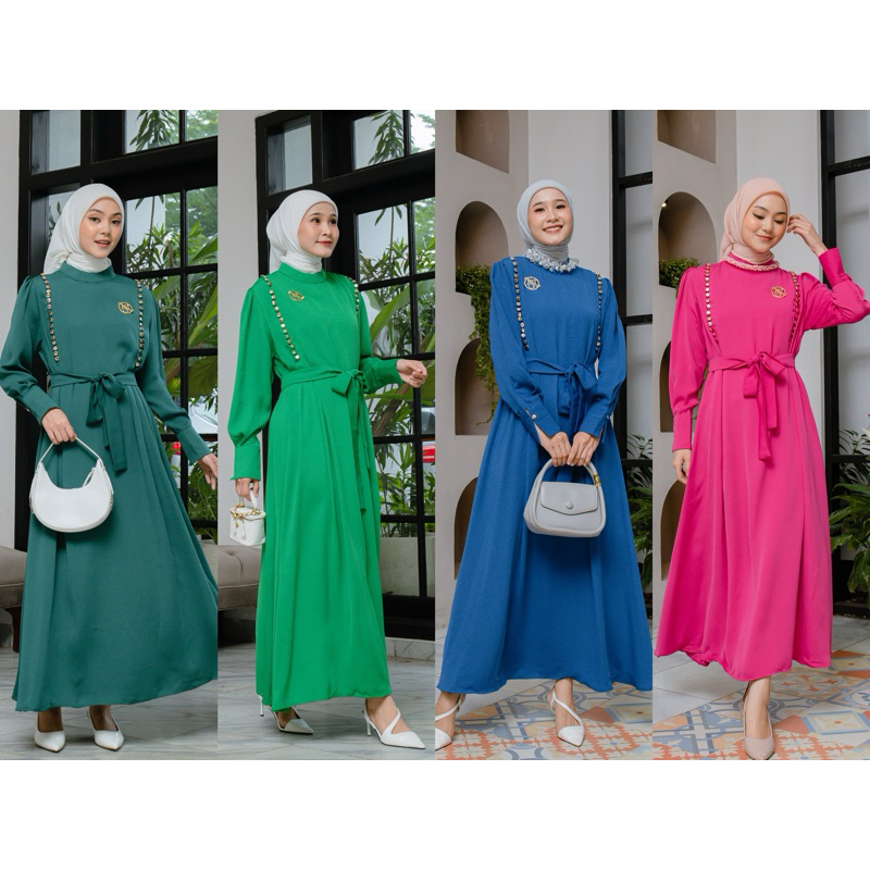 Gayzeli dress/fusia/biru bca/green/emerald