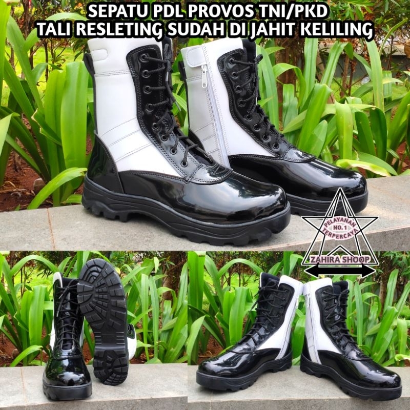 sepatu pdl provos tni /sepatu pdl pkd/sepatu pdl kelinci/sepatu pdl hitam putih/sepatu pkd/sepatu pd
