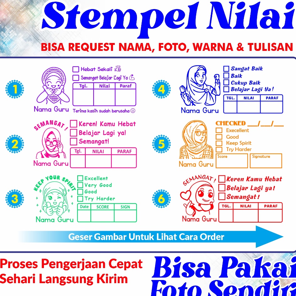 

DIJAMIN MURAH Stempel Stempel Nilai Guru Stempel Penilaian Koreksi Checked