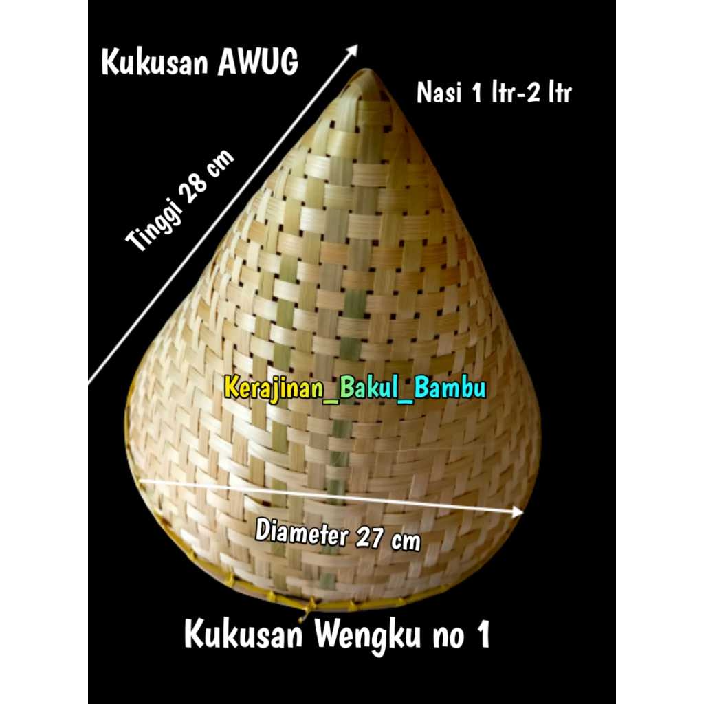 Kukusan AWUG no 1 kukusan wengku ukuran kecil 1 liter kukusan anyaman bambu kukusankue tradisional