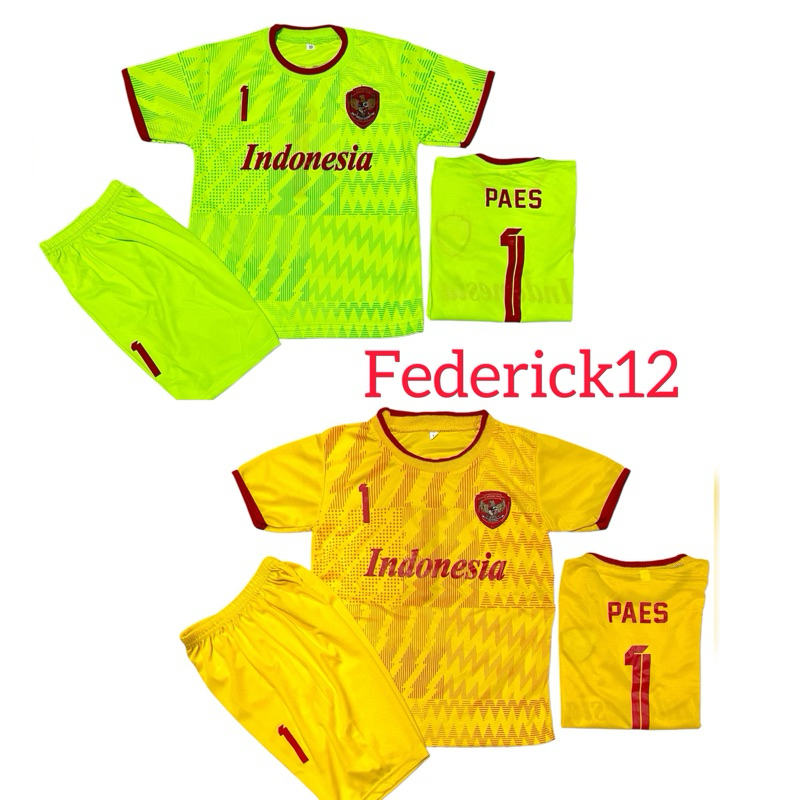 JERSEY BAJU BOLA ANAK KIPER TIMNAS INDONESIA TERBARU/STELAN BAJU BOLA ANAK TIMNAS INDONESIA TETMURAH