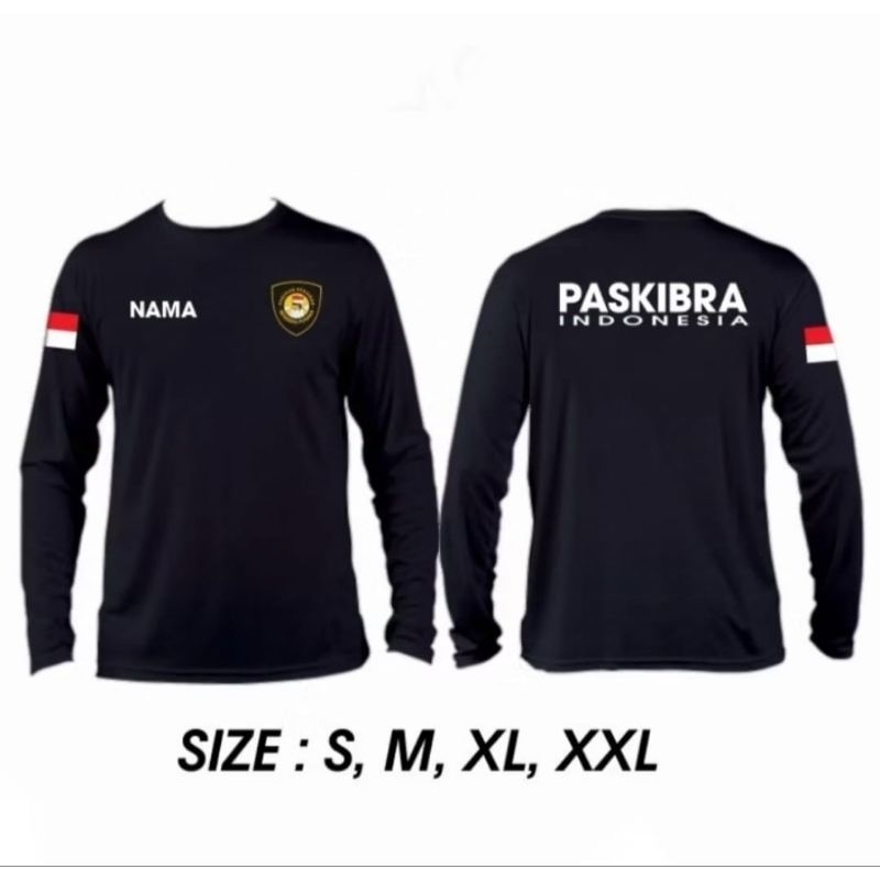 KAOS LENGAN PANJANG PASKIBRAKA INDONESIA FREE NAMA
