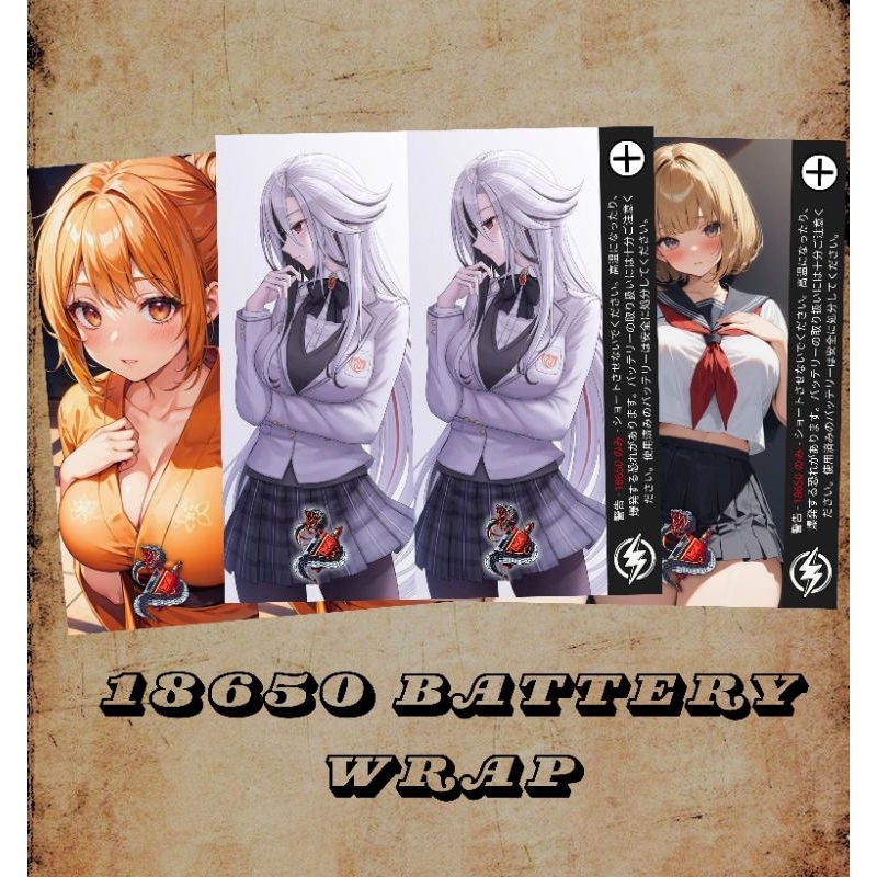 

AMBITIONSTORE - Stiker Skin Wrap Baterai 18650 Motif Ambition V19 Series - Pelindung dan Penghias Baterai 18650 Untuk Segala Merek Baterai