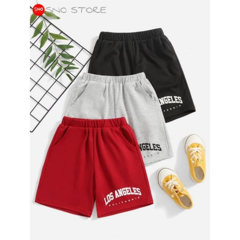 Celana Jogger Pendek Anak Remaja Tanggung Laki Laki Perempuan Usia 4 - 18 Tahun Kulot Harian Santai 