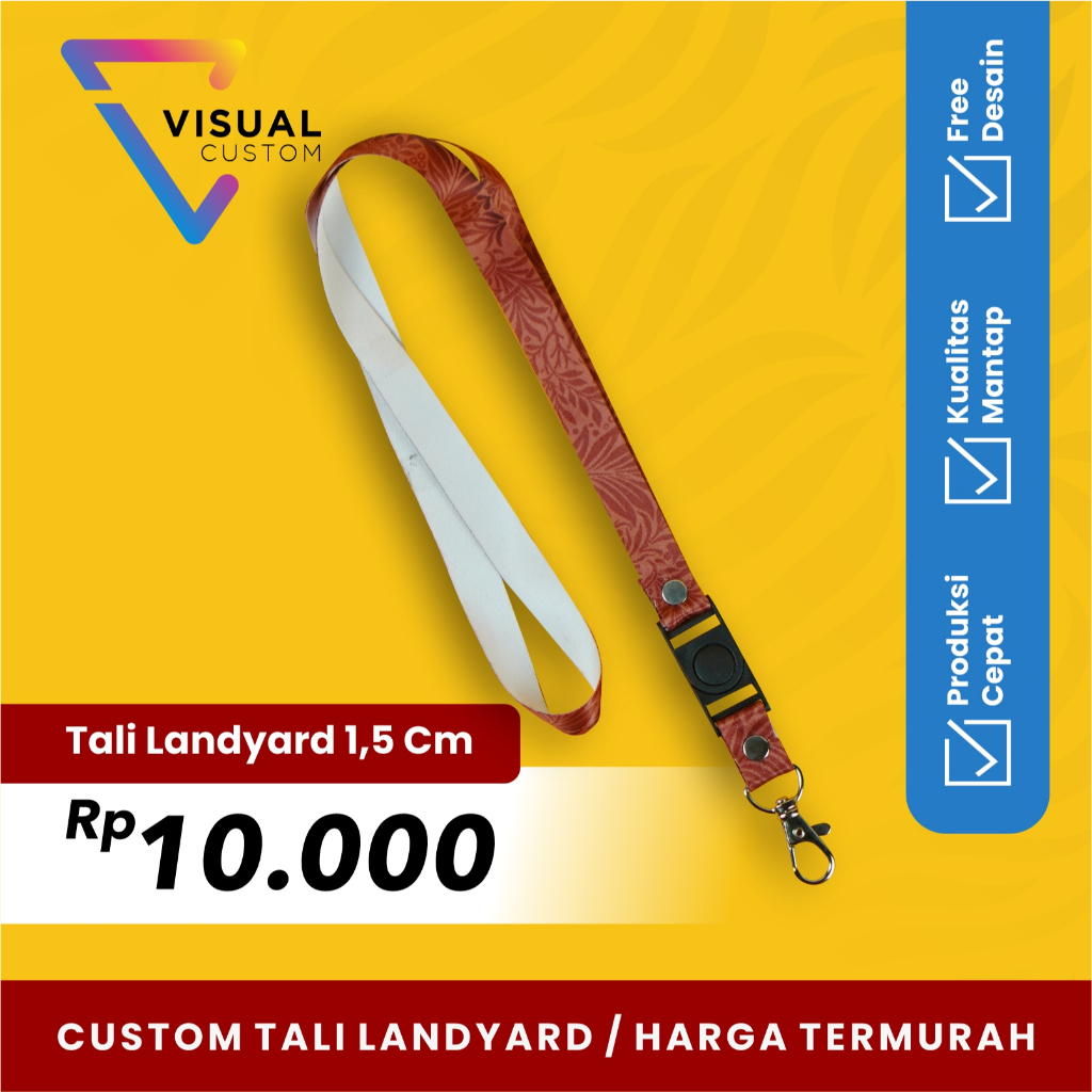 

CETAK TALI LANDYARD 1,5 CM / CUSTOM LANDYARD FULL PRINT 1 SISI / CETAK LANDYARD SATUAN