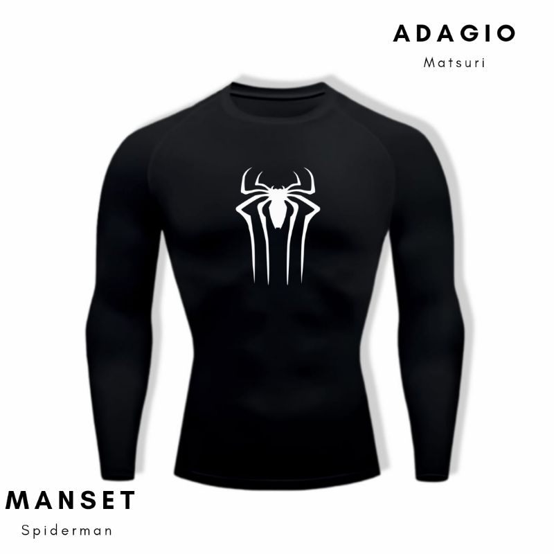 KAOS OLAHRAGA LENGAN PANJANG KOMPRESI MANSET PRIA SPIDERMAN/ MANSET OLAHRAGA PRIA/ BAJU OLAHRAGA/ KA