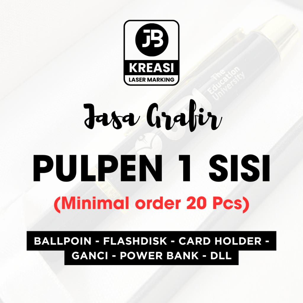 

Jasa Grafir Laser Pulpen Custom Nama & Logo / Marking / Laser Engraving 1 Design Minimal 20 Pcs