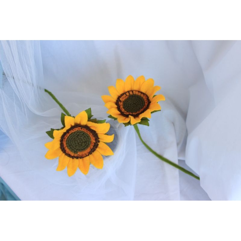 2 tangkai bunga matahari | bunga matahari palsu | bunga matahari flanel