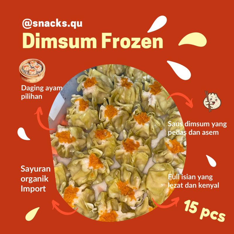 

Dimsum Ayam Frozen 15pcs Dimsum Premium Original Saos Mentai