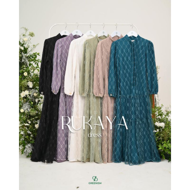 RUKAYA DRESS BY GREENISM | GAMIS LACE BORDIR GREENISM | GAMIS FORMAL | DRESS MUSLIM