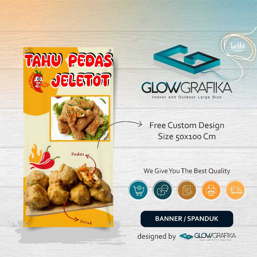 Cetak Spanduk Banner Tahu Pedas Jeletot