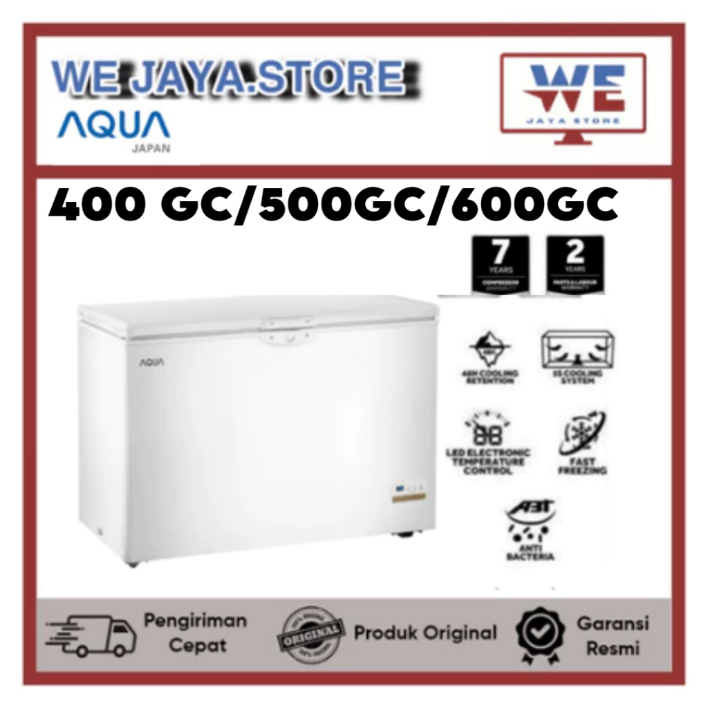 Chest Freezer Aqua AQF 400GC / 500GC / 600GC Freezer Box Lemari Pembeku Aqua 400 / 500 / 600 Liter
