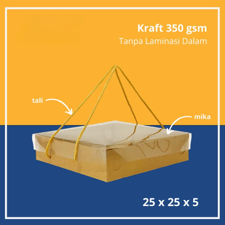

(10pcs) Box Kotak Mika Jinjing Kemasan Kuker Cookies Dus Hampers Snack Size 25x25x5cm