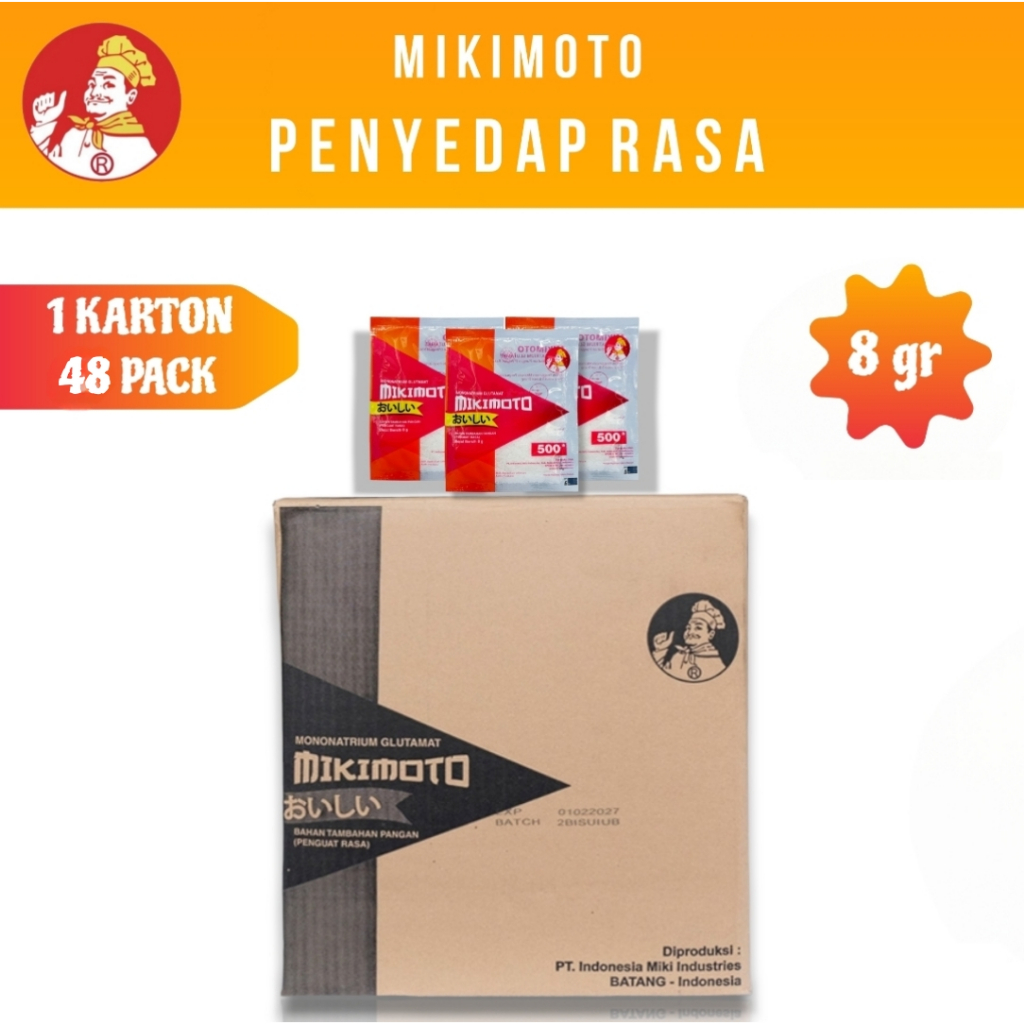 

MIKIMOTO Micin Msg Penyedap Rasa MM R500 - Kemasan 8 gr (1 Karton isi 48 Pack 960 Pcs) 7,68Kg