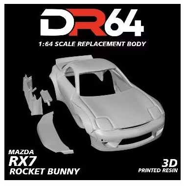 DR64 Body Replacement Hotwheels Mazda RX7 Rocket Bunny Hotwheels