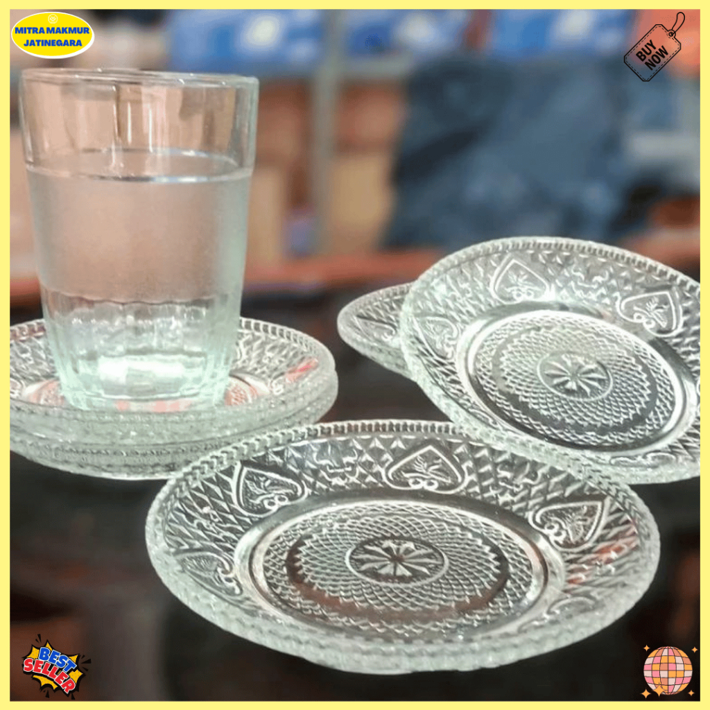 12pcs Tatakan Gelas Motif / Tatakan Gelas Beling/ Tatakan Gelas Kaca/ Tatakan Gelas MOTIF
