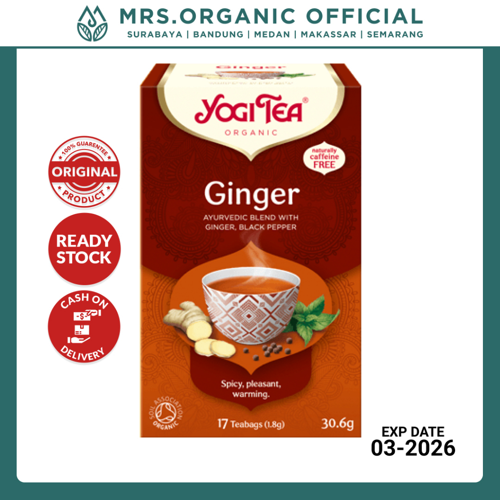 

Teh Jahe Herbal Kesehatan Imun Organik YOGI TEA Organic Ginger Tea 34gr - Bebas Kafein