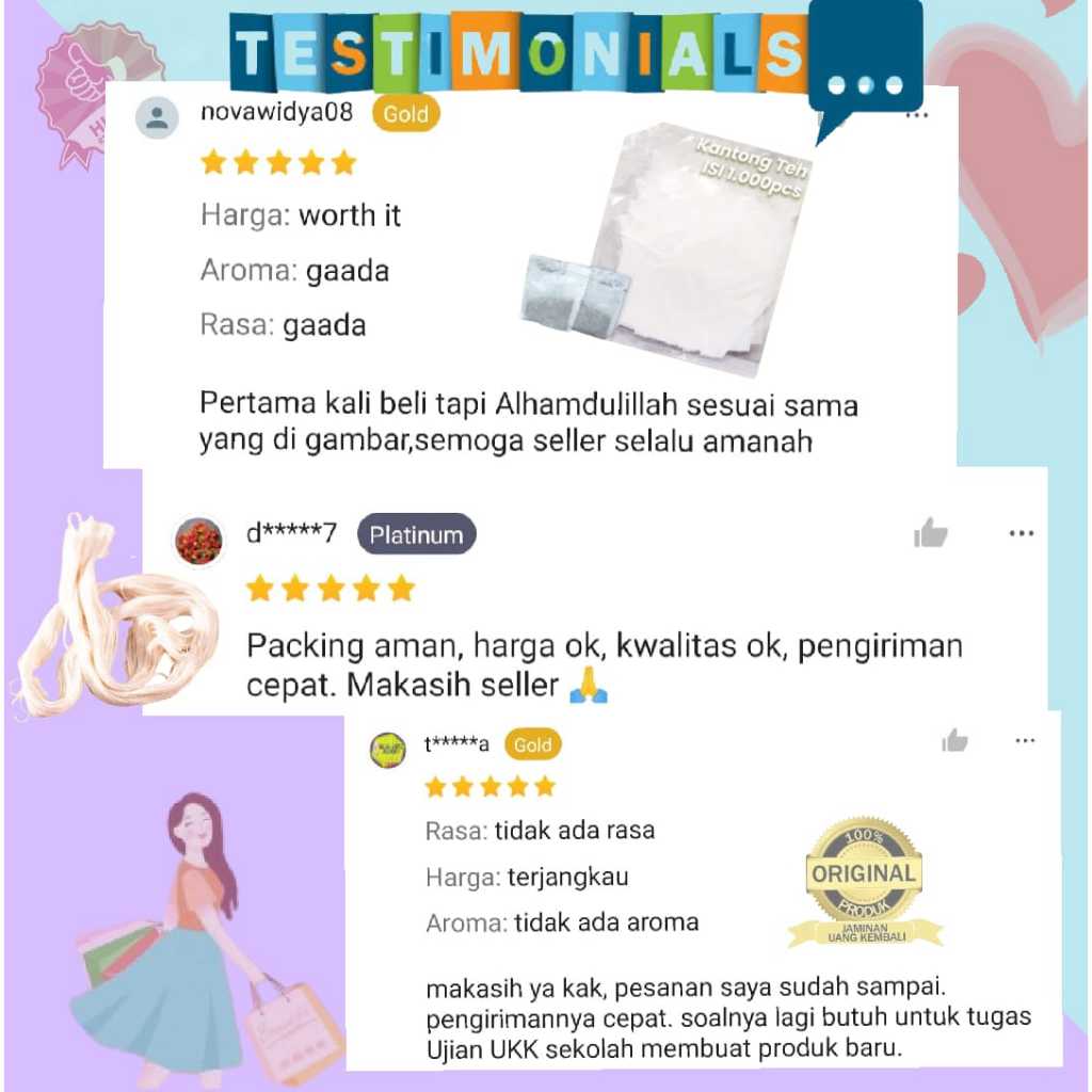 Kantong Teh Celup Kosong Tea Bag Saringan Teh Isi 1000 Pcs Kantung Teh Kertas Saringan Kresek Bening