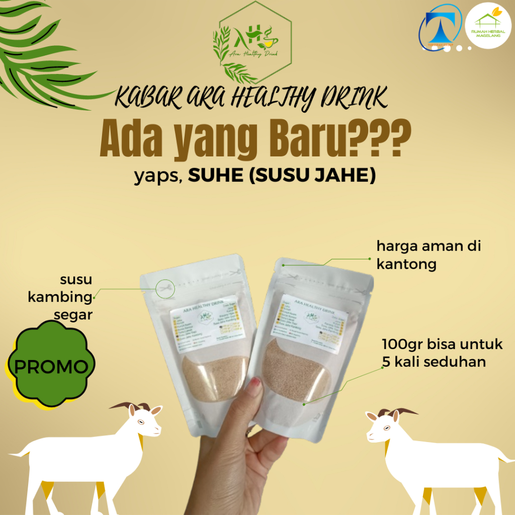 

Susu Jahe Kambing Plus Gula 100gr Pouch Tanpa Ampas