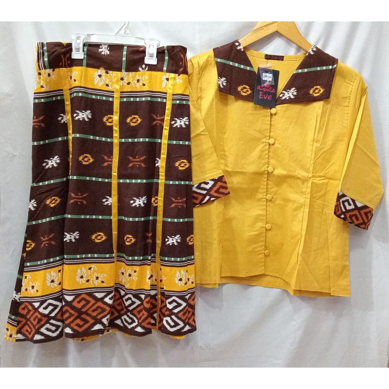 setelan batik dewasa wanita terlaris bahan katun premium elastis, Rok pendek merek eve, model rok pe