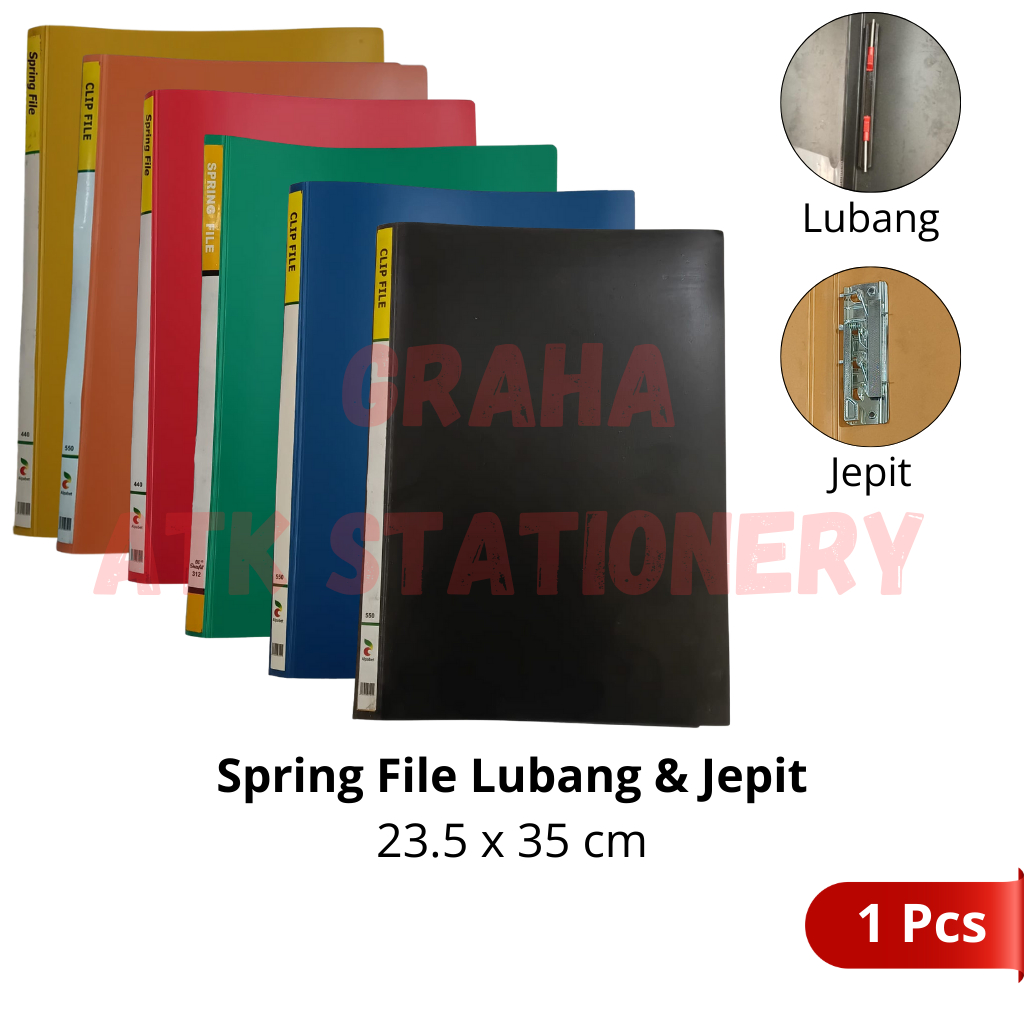 [1 Pcs] Map Spring File Lubang Jepit 312 315 / Clip File / Map Snell / Map Plastik Lubang Jepit