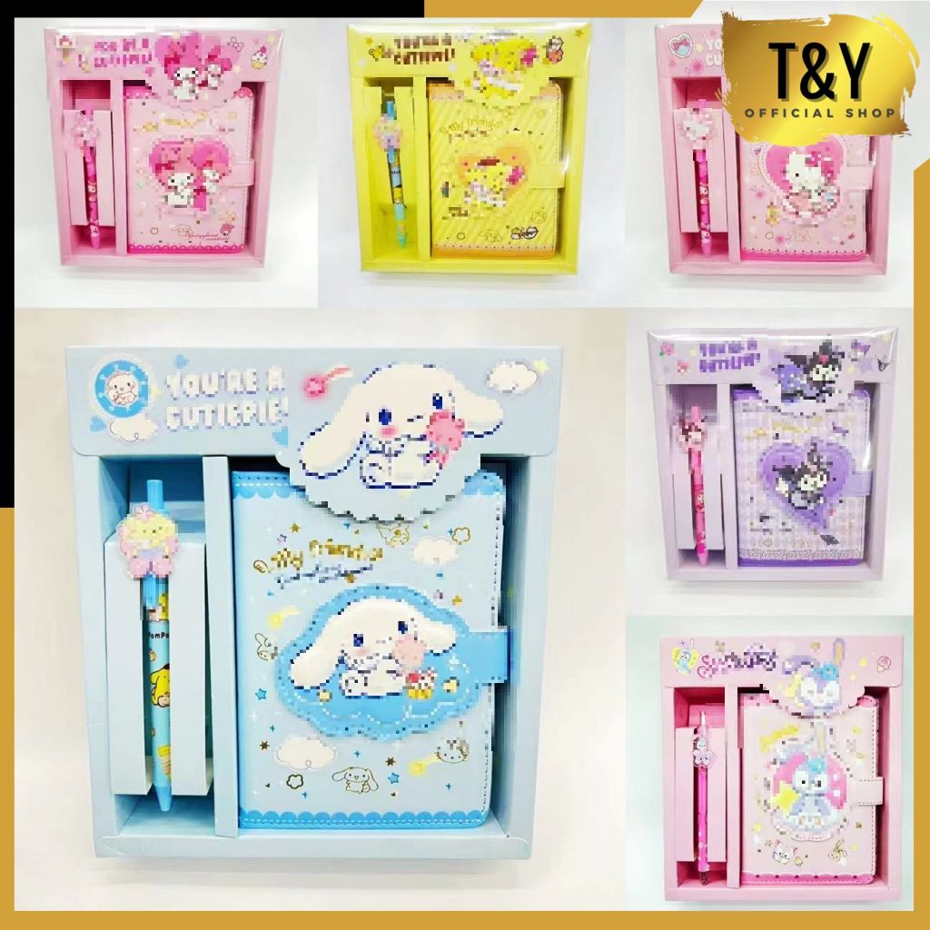 

T&Y Set Stationery 2 IN 1 Paket Alat Tulis 2IN1 Karakter Kartun Cute Alat Tulis Anak Sekolah Pulpen Notebook Magnet