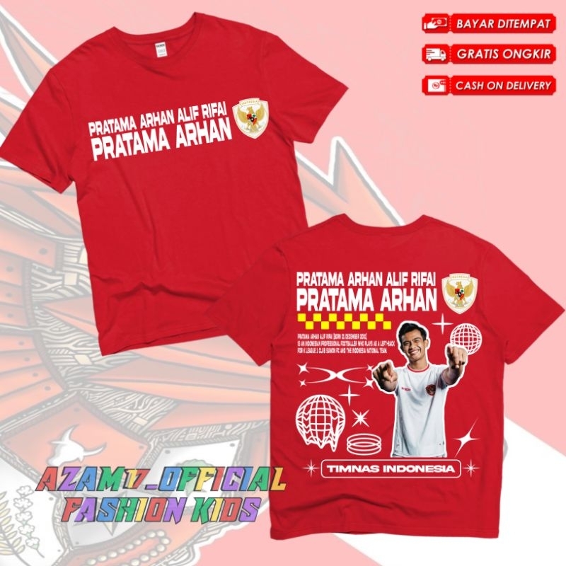 Kaos Anak Baju Anak Timnas Indonesia Edisi Pratama Arhan Free Nama / Kaos Tshirt Anak Pratama Arhan 