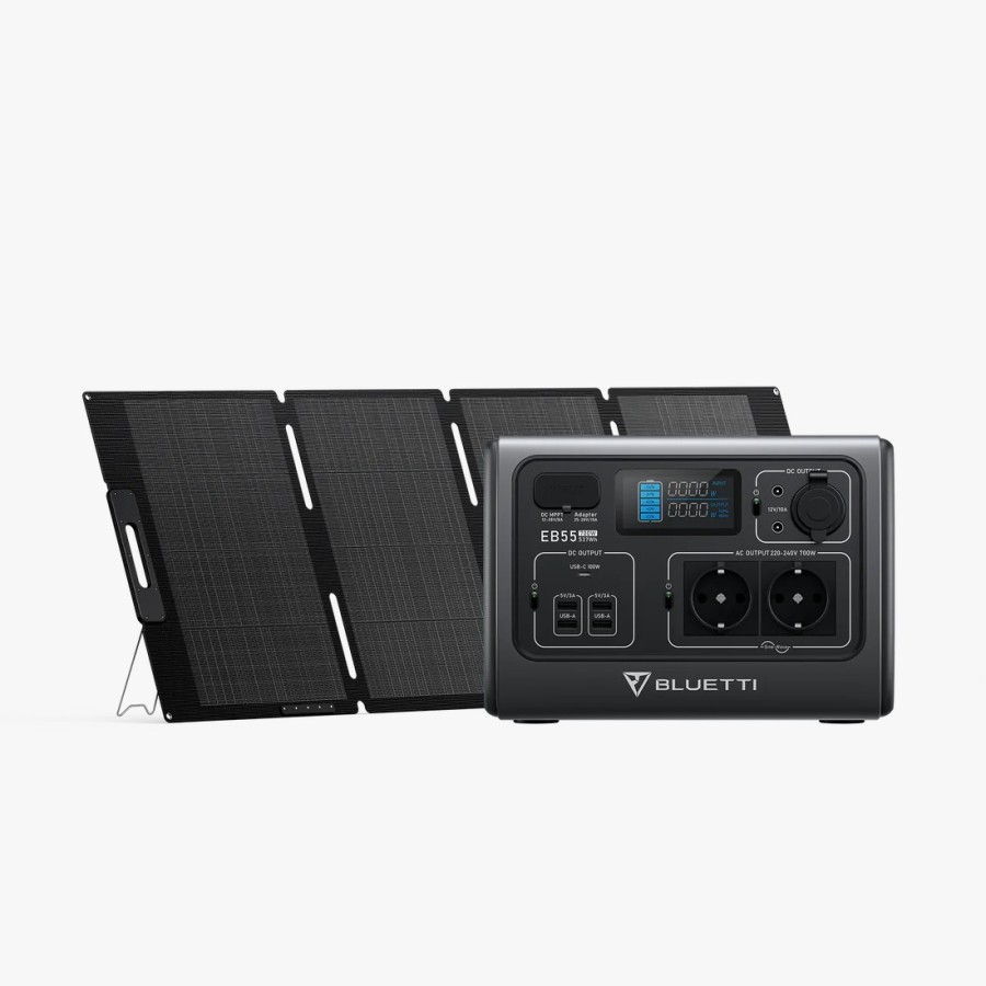 Bluetti EB55 Power Station 537Wh/700W + Solar Panel SP200L 200Watt