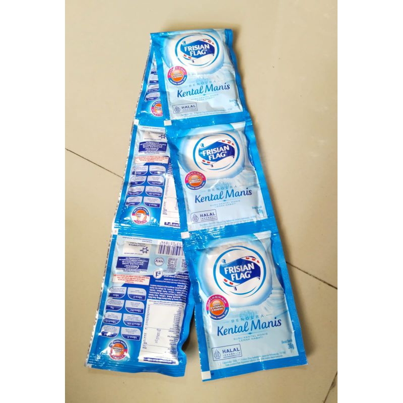 

frisian flag susu bendera sachet putih dan coklat
