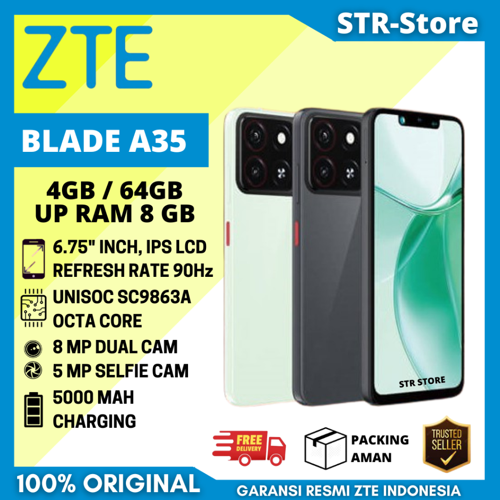 ZTE BLADE A35 4/64 GB GARANSI RESMI ZTE BLADE A72 3/128 GB A72 3/64 GB GARANSI RESMI ANDROID ZTE A72