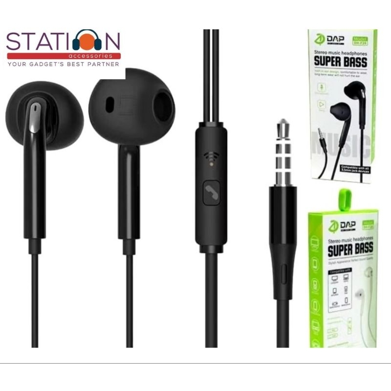 Headset Kabel merek DAP DH-F28 Wired Headset Wired Earphone Stereo Earbuds - Original DAP