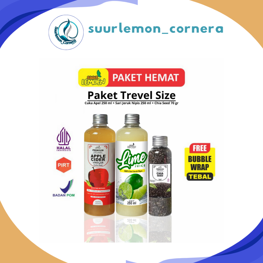 

Suur Lemoen Paket Diet Detox Cuka Apel Sari Nipis Chia Seeds