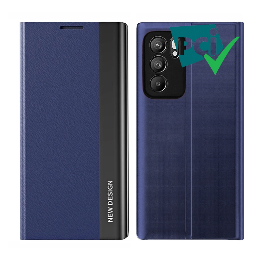 Flip Case  Oppo Reno 6 5G  Electro Standing Casing HP Smart Windows Premium Super Full 360 Degree Me