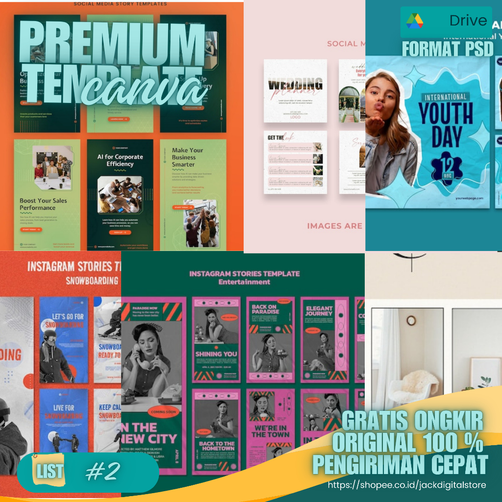 Premium Canva Template - LIST #2 - MockUp - Images - Banner - Sosial Media