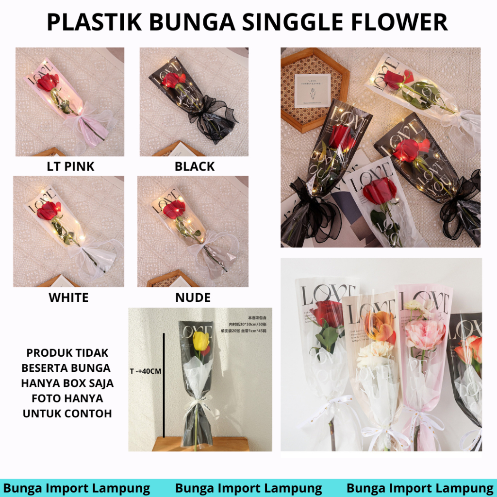 

Plastik Bunga Singgle Flower Buket Opp (ECER)