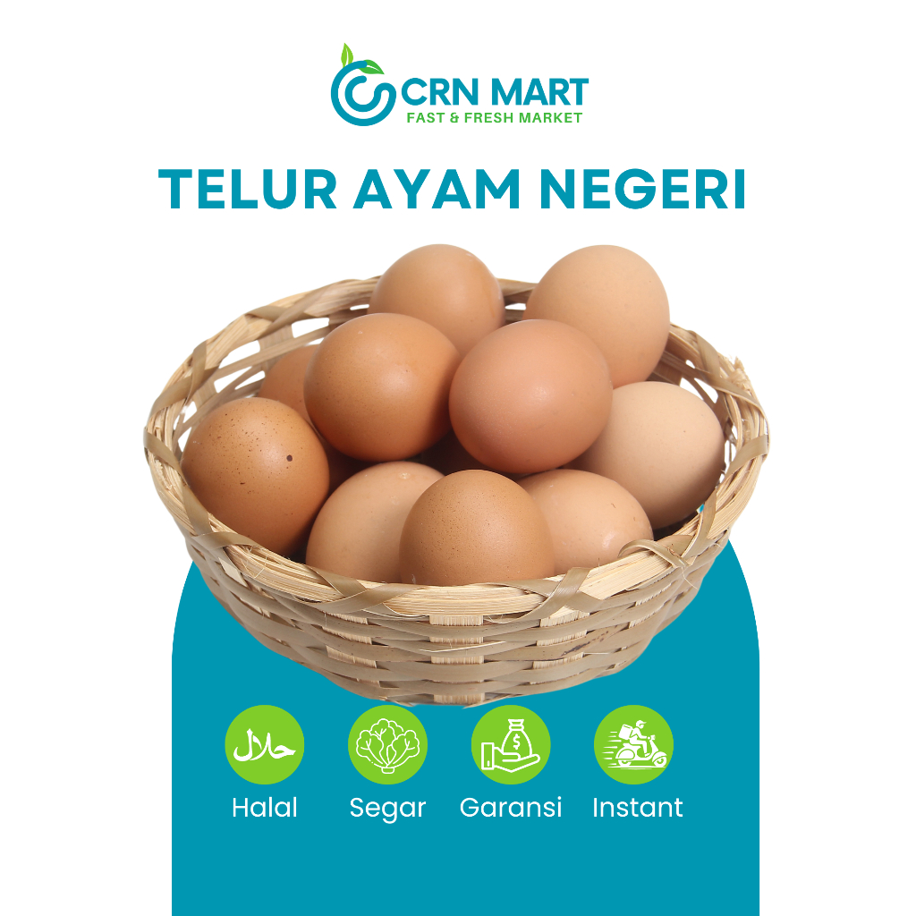 

CRN MART - Telur Ayam Negeri Segar/Telur Ayam Fresh 1 Paket Isi 15 Butir
