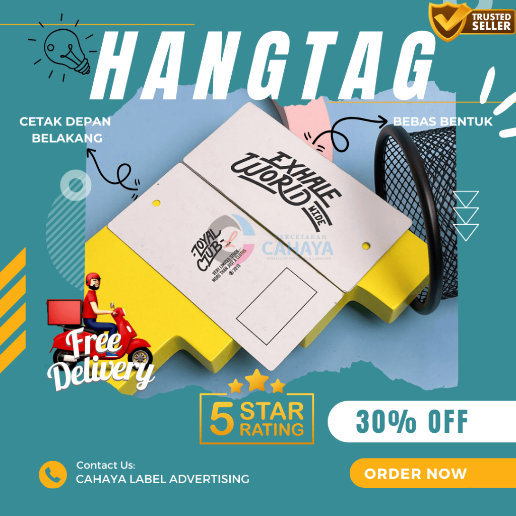 

Hangtag tebal 700 gram, Hangtag distro Premium