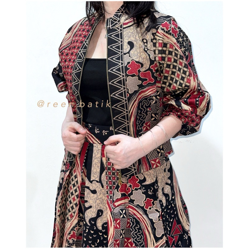 Setelan Rok Batik Wanita / Setelan Batik Kantor / Batik One Set / , Bo Mi Set#