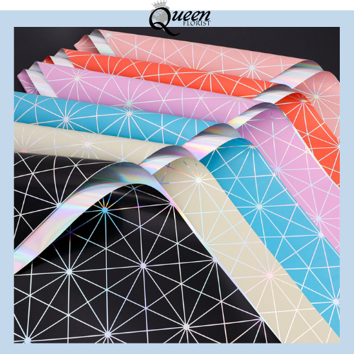 

Flower Wrapping Paper Cellophane Hologram Mix Kertas Bouquet Ecer 6009