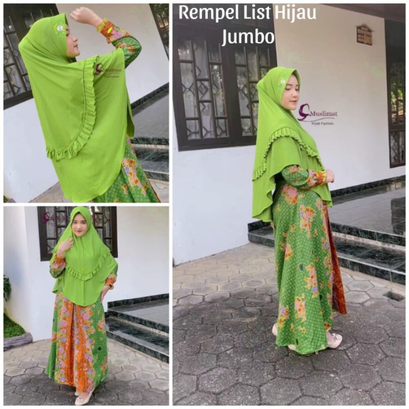 jilbab muslimat nu rempel hijau JUmbo