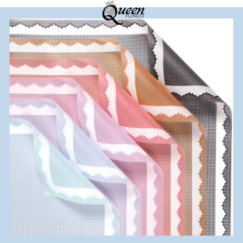 

Kertas Bunga Buket Cellophane Warna Motif Brokat Renda Flower Wrapping 6033
