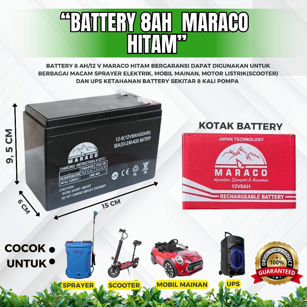 Fressjago Aki Battery 8Ah Maraco / Aki Tangki Semprot/Aki Mobil Mainan/Aki Batre Sprayer Elektrik