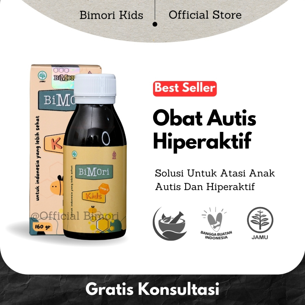 Bimori Obat Autis Hiperaktif Vitamin Kecerdasan Otak Anak Original 100%