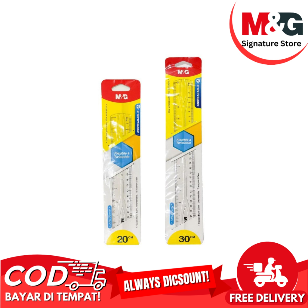 

Penggaris Plastik M&G Flexible Ruler Transparent Clear 20 cm & 30 cm #ARL960AR#ARL960AQ