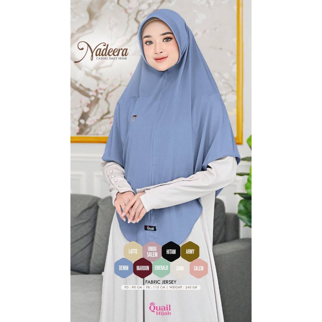NADEERA Casual Daily Hijab Quail ukuran Jumbo Syar'i bahan jersey