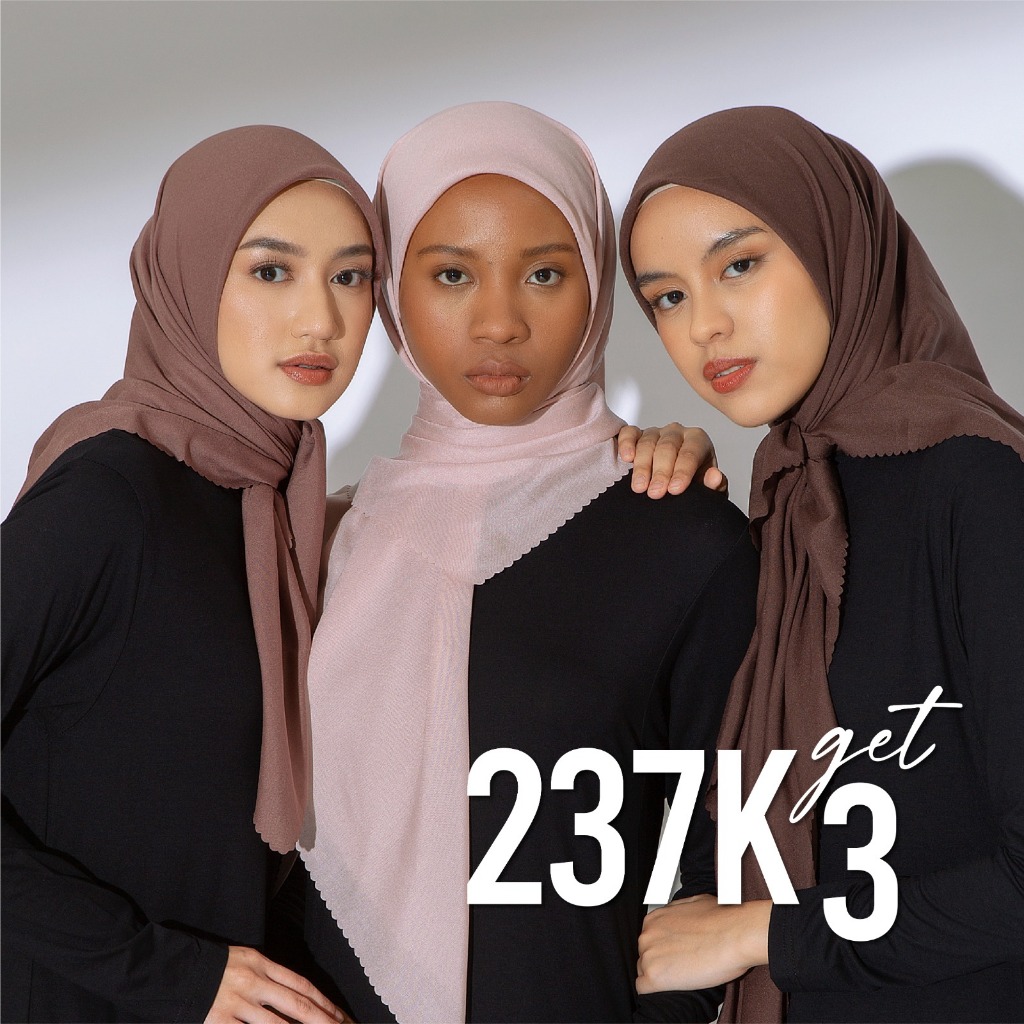 Lozy Hijab - Haraa Voal Lasercut (Hijab Segiempat Tepi Lasercut Bahan Voal Premium)
