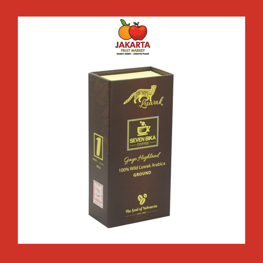 

SEVEN BIKA COFFEE GAYO HIGHLAND 100% WILD LUWAK ARABICA GROUNDS 100 GR / KOPI LUWAK